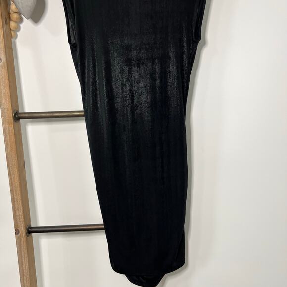 Armani Exchange Black Sleeveless Draped Front Mini‎ Dress Size Medium - Picture 7 of 9